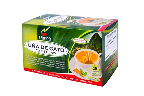 Vista 4 de Hanan Peruvian Secrets Una De Gato - Té de hierbas Corteza de garra de gato 100% natural 25 bolsas de té Ayuda naturalmente a apoyar un