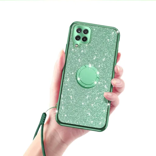Vista 8 de Funda para Samsung Galaxy A12, A12 Samsung Phone Case para mujer con purpurina de cristal suave TPU transparente de lujo Bling Funda protectora