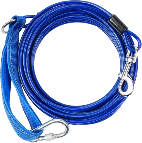 Vista 10 de Correa de cable resistente para perros grandes Reflective Dog Leads for Yard 10/15/20/30/50Ft Outdoor Dog Runner Tether Chain for Outside Camping
