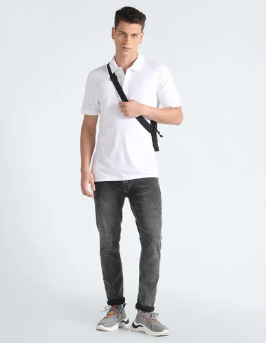 Vista 3 de Calvin Klein Polo de algodón liso con logotipo de monograma para hombre