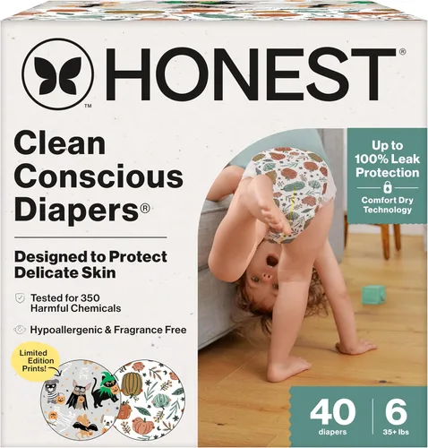 Vista 29 de The Honest Company Clean Conscious - Pañales para pieles delicadas, hasta un 100% a prueba de fugas, hipoalergénicos, sin fragancia, género neutro