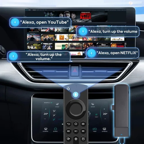 Vista 7 de Carlinkit FireDrive Link Pro - Transmite Fire TV Stick en tu automóvil a través de la conversión de CarPlay con cable, perfecto para viajes largos