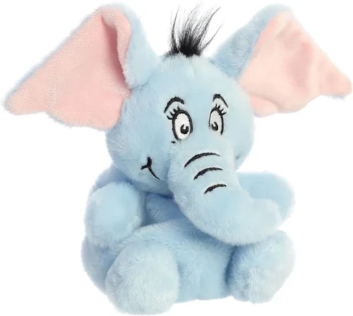 Vista 2 de Aurora Whimsical Dr. Seuss Palm Pals Horton - Peluche con licencia oficial para juegos imaginativos, perfecto para niños y adultos, color azul, 4.5