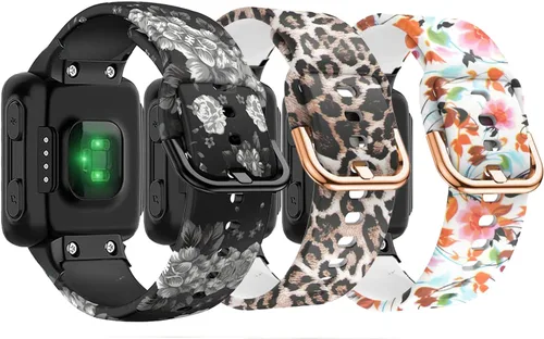 Vista 15 de Correa de reloj compatible con Garmin Forerunner 35, correa de repuesto de silicona con patrón de moda para hombre y mujer