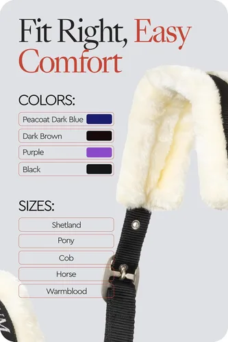 Vista 2 de HORZE Howard Forro Polar Suave Acolchado Ajustable de Poliéster Cabestro de Caballo - Negro - Caballo