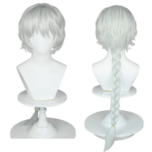 Vista 16 de Wiggy Mermaid Peluca corta de color naranja, peluca de pelo recto de jengibre para mujer Short Orange Side Part Anime Cosplay Hair Wig for Halloween
