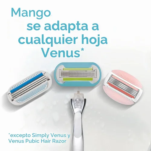 Vista 7 de Gillette Venus Maquinilla de afeitar para mujer, extra suave, incluye 1 mango de afeitar reutilizable + 4 recambios de maquinilla de afeitar de 5