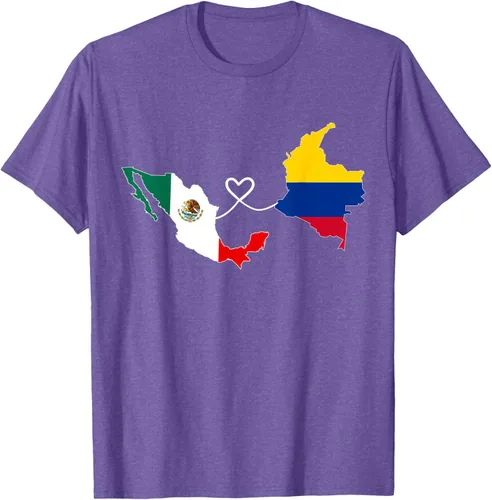 Vista 9 de Camiseta Half Colombian Half Mexican Flag Map DNA Mexico Colombia