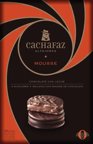 Vista 3 de Cachafaz Sándwich de galletas "Alfajor" relleno de Dulce de Leche y sabores mezclados de chocolate real