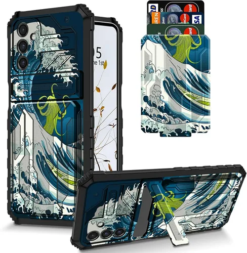 Vista 19 de Funda para Galaxy S21 FE 5G 2022 con soporte, funda de doble capa de policarbonato duro de TPU suave, estampado de vaca, estampado animal
