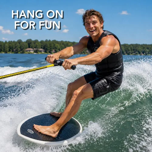 Vista 6 de White Knuckle Wakesurfing Rope, 1700lb Breaking Capacity, 16 Strands, with Handle, for All Skill Levels