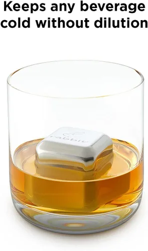 Vista 3 de Rabbit Jumbo Chilling Stones - Piedras de Whisky Jumbo de Acero Inoxidable Premium para Enfriar Licores Finos y Bebidas, Piedras Reutilizables