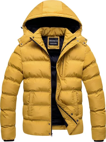 Vista 12 de CREATMO US Chaqueta acolchada para hombre, impermeable, para invierno, abrigo de esquí grueso y cálido