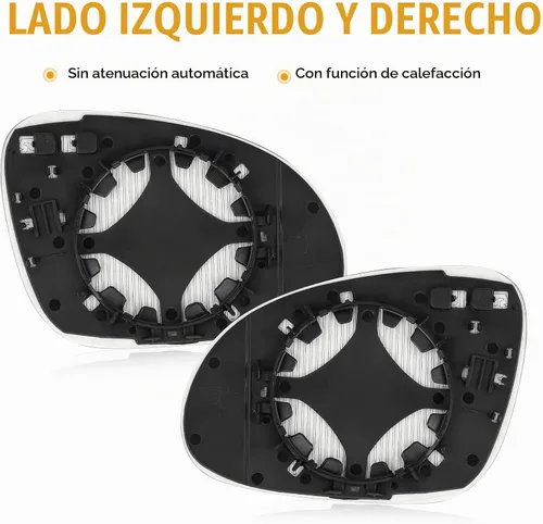 Vista 5 de Espejo calefactable lateral izquierdo y derecho para Volkswagen para R32 para EOS para GOLF se adapta a conejo se adapta para Jetta se adapta a