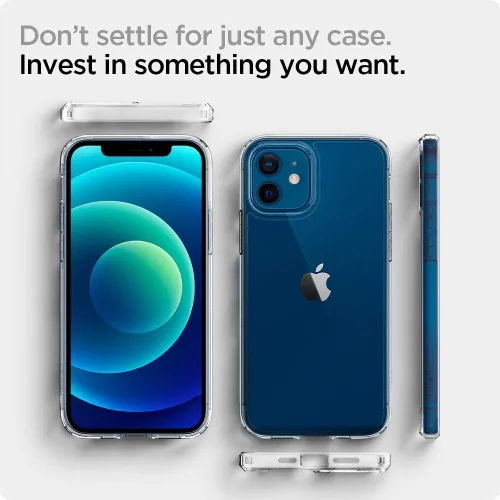 Vista 7 de Spigen Funda para iPhone 12 Mini, ultra híbrida, sin anillo magnético, antiamarilleo, transparente