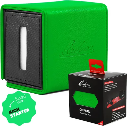 Vista 13 de Quiver Time Caja de cubierta Citadel Commander negra para tarjetas MTG y Negro