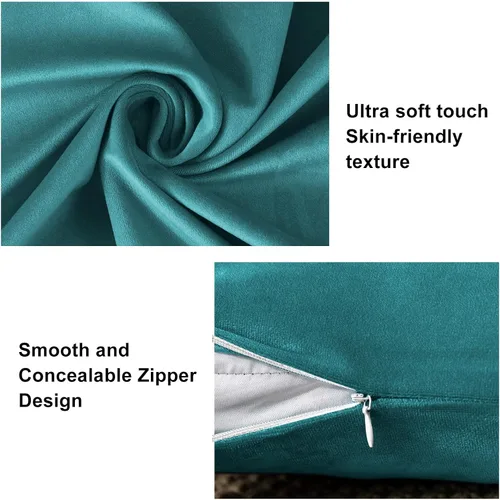 Vista 2 de AUSSPVOCT Juego de 2 fundas de almohada de terciopelo de 12 x 20 pulgadas, fundas de cojín lumbares decorativas suaves para sofá, cama, automóvil