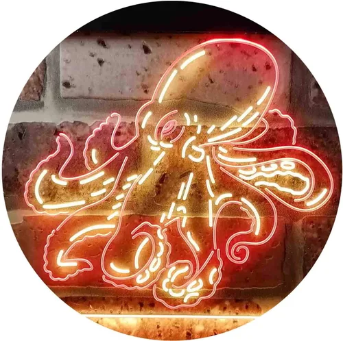 Vista 14 de ADVPRO Octopus Ocean Display Room Dual Color LED Neon Sign Azul y Rojo 12 x 8 pulgadas st6s32-i3734-br