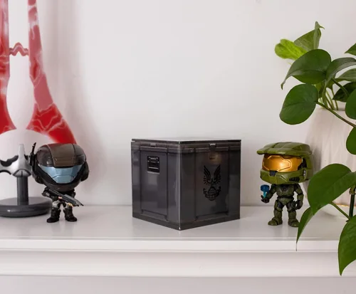 Vista 3 de Ukonic Halo UNSC Cajón de Munición de Lata de Almacenamiento de 4 Pulgadas Organizador de Cubo con Tapa Contenedor de Cesta, Organizador de Cubo