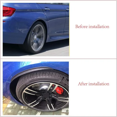 Vista 4 de Guardabarros universales de fibra de carbono para coche, 13.8 pulgadas, ceja de rueda de coche con cinta de moldeo 3M (1 par)