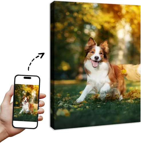 Vista 10 de YYYYHPP Impresiones en lienzo con tus fotos, arte de pared personalizado de foto a lienzo, impresión en lienzo para boda, familia, bebé, mascotas