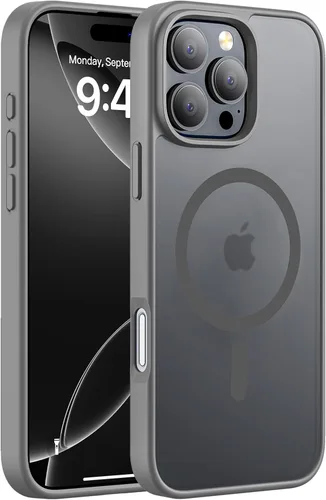 Vista 70 de Hualele - Funda magnética para iPhone 13 Pro, compatible con MagSafe, grado militar, a prueba de caídas, translúcida mate, parte trasera dura, borde