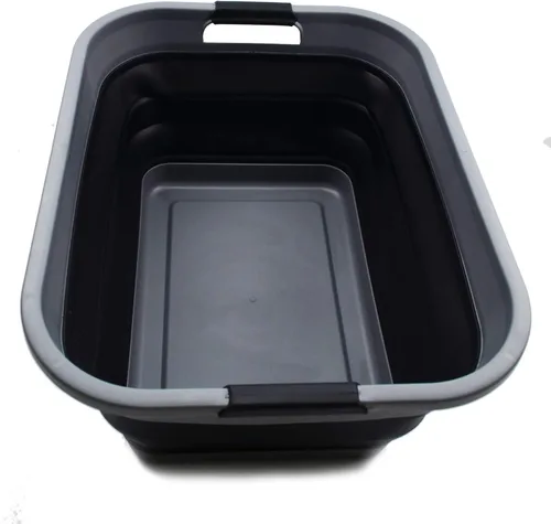 Vista 11 de SAMMART Cesta de lavandería de plástico plegable de 41L (10.8 galones) - Contenedor/organizador de almacenamiento plegable emergente - Tina