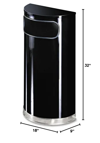 Vista 3 de Rubbermaid, bote de basura comercial de 9 galones, negro, FGSO820PLBK