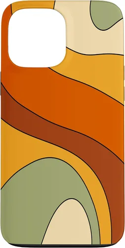 Vista 24 de Retro Liquid Swirl Rainbow 70s Aesthetic Boho Burnt Orange Case for iPhone 17