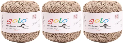 Vista 58 de Golo - 3 bolas de hilo de ganchillo tamaño 10, hilo de crochet para tejer a mano 102