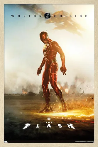 Vista 7 de DC Comics Movie The Flash - Póster de pared de una hoja, 34 pulgadas de largo x 22.4 pulgadas de ancho, versión enmarcada en negro Versión con marco