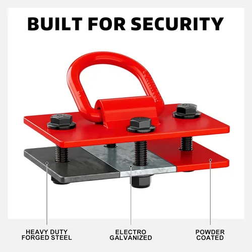 Vista 3 de AUTOBOTS Anillos en D de 1/2 pulgada para remolques de alta resistencia, anclaje de amarre de remolque, máximo 12,000 libras, incluye accesorios