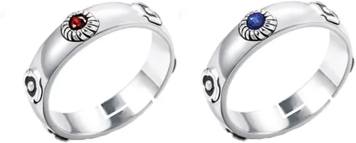 Vista 4 de Anillo de plata de castillo móvil de anime, anillos de Sophie, joyería de cosplay, regalo de cumpleaños de Navidad Azul