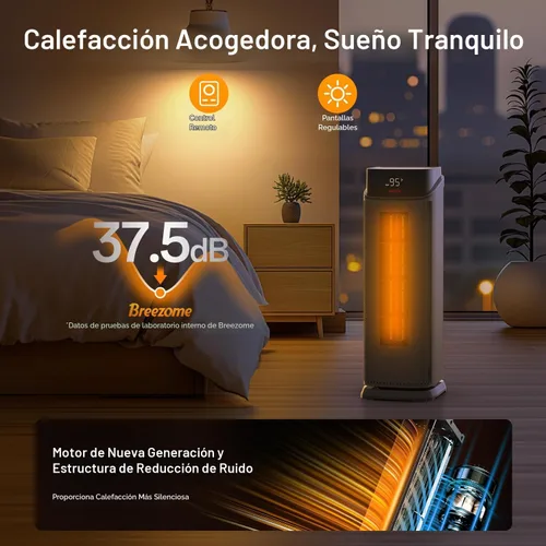 Vista 6 de BREEZOME Calentadores eléctricos portátiles de 1500W para oficina