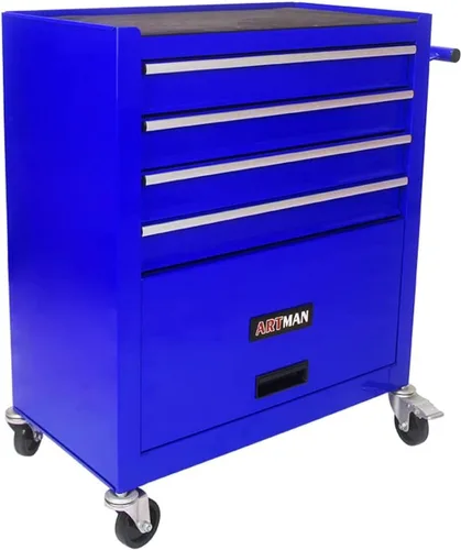 Vista 14 de Caja de herramientas con ruedas con 4 cajones, carrito de herramientas multifuncional, almacenamiento de herramientas, organizador de herramientas