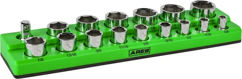 Vista 18 de ARES 70236 - Organizador magnético para 16 vasos SAE de 1/2 pulgada, para 15 vasos y 1 adaptador para vaso, mantiene tu caja de herramientas