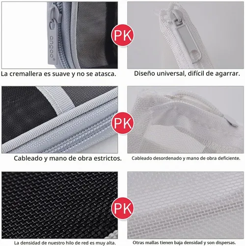 Vista 5 de EASTHILL - Estuche para lápices de malla con cremallera. Transparente para uso como bolsa de maquillaje, de cosméticos o multiusos, para la escuela