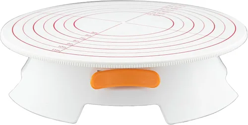 Vista 2 de Restaurantware Pastry Tek - Tocadiscos para tartas de 12 pulgadas, 1 soporte giratorio resistente para tartas, base antideslizante con interruptor