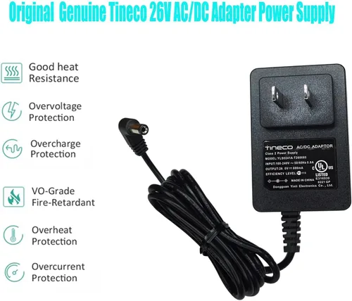 Vista 5 de Adaptador AC/DC genuino de 26V 0.8A YLS0241A-T260080 para aspiradora Tineco Serie S10 VS113000US ZT VS180100US S10ZT S10WM-01 S10WM01 Smart Cordless