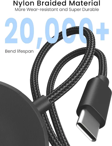 Vista 4 de Sinoacc Cargador 2 en 1 para Samsung Galaxy Watch 7/Ultra/6/6 Classic/5/5 Pro/4/4 Classic/3/Active 2/Active 1/Fe, cable de carga rápida magnético