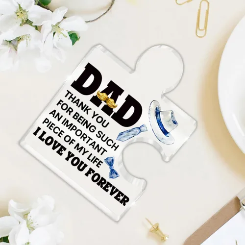 Vista 5 de Regalos de cumpleaños para papá para el día del padre, para papá de hija, hijo, niños, para padre que no quiere nada, rompecabezas acrílico