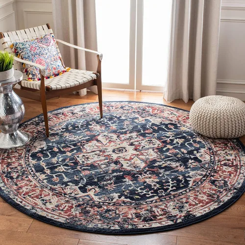 Vista 7 de SAFAVIEH - Alfombra decorativa de la colección Charleston, 2 pies x 4 pies, marfil y azul marino, diseño tradicional, ideal para áreas de alto