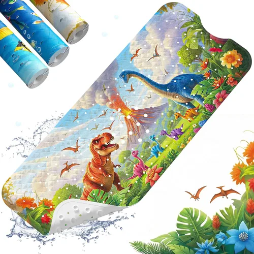 Vista 14 de XIYUNTE Alfombra de Baño para Bebé para Bañera Antideslizante Alfombra de Baño para Niños - 40''x16'' Extra Larga Alfombra de Bañera para Bebé