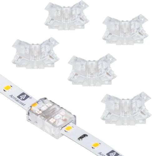 Vista 6 de Armacost Lighting 566021 Conector de cable a cinta LED blanco/de un solo color, paquete de 18