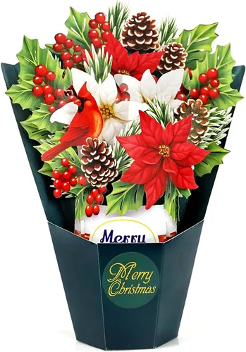 Vista 10 de CUTPOPUP - Tarjeta de felicitación con diseño de cardenal, Feliz Navidad, Navidad 3D, Año Nuevo, tarjeta de felicitación (cesta de cardenal)