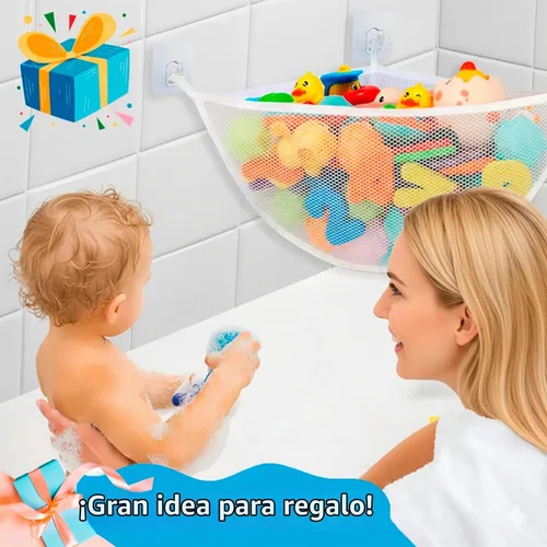 Vista 6 de Organizador de almacenamiento de juguetes de baño para bañera, soporte