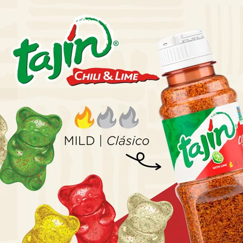 Vista 5 de Snak Club Tajin Ositos Gomosos, Gomitas de Dulce de Frutas Surtidas con Condimento de Chile y Lima, Suaves, Aperitivos Sin Gluten y Veganos, Bolsa