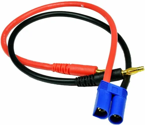 Vista 4 de 2 unids EC5 macho a 0.157 in Banana Plug Bullet macho conector RC batería cable de carga 12AWG 11.8inch para RC helicóptero vehículo juguetes