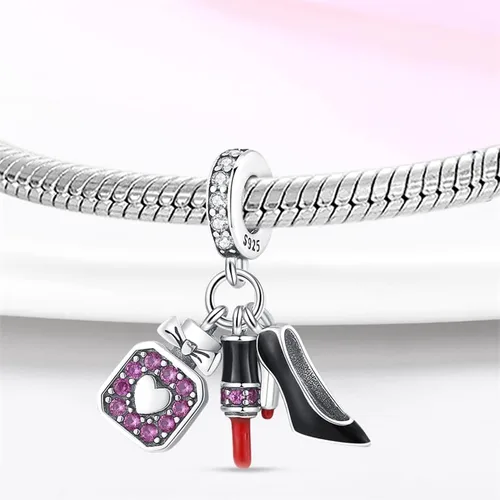 Vista 2 de CYCUFF Abalorios de plata de ley 925 adecuados para collares de dijes, pulseras, abalorios, joyería de regalo para mujer