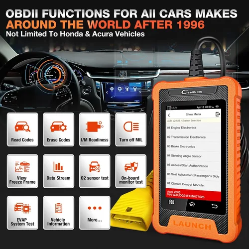 Vista 4 de Escáner LAUNCH Creader Elite OBD2 2025 para Honda Acura, herramienta de escaneo de diagnóstico bidireccional de sistema completo, lector de código
